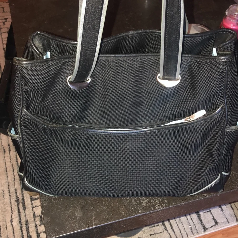Tumi Elements Ballistic Nylon w/Leather Trim Handbag (Black)